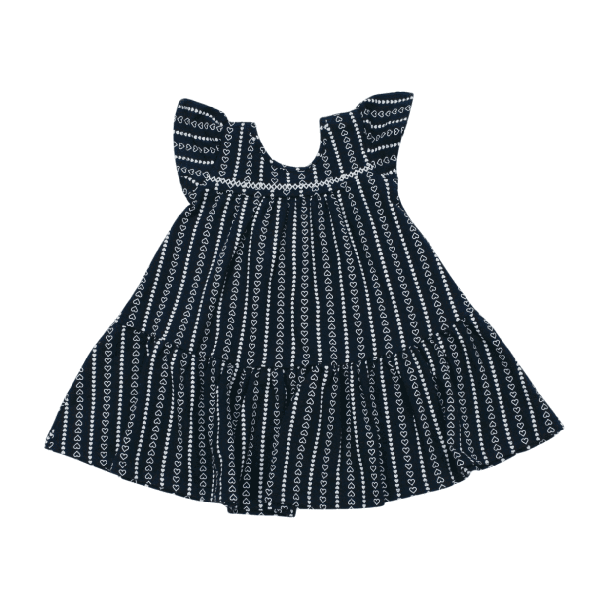 Vestido Manga Curta com Picueta Estampado Corações 2000362 - Milon