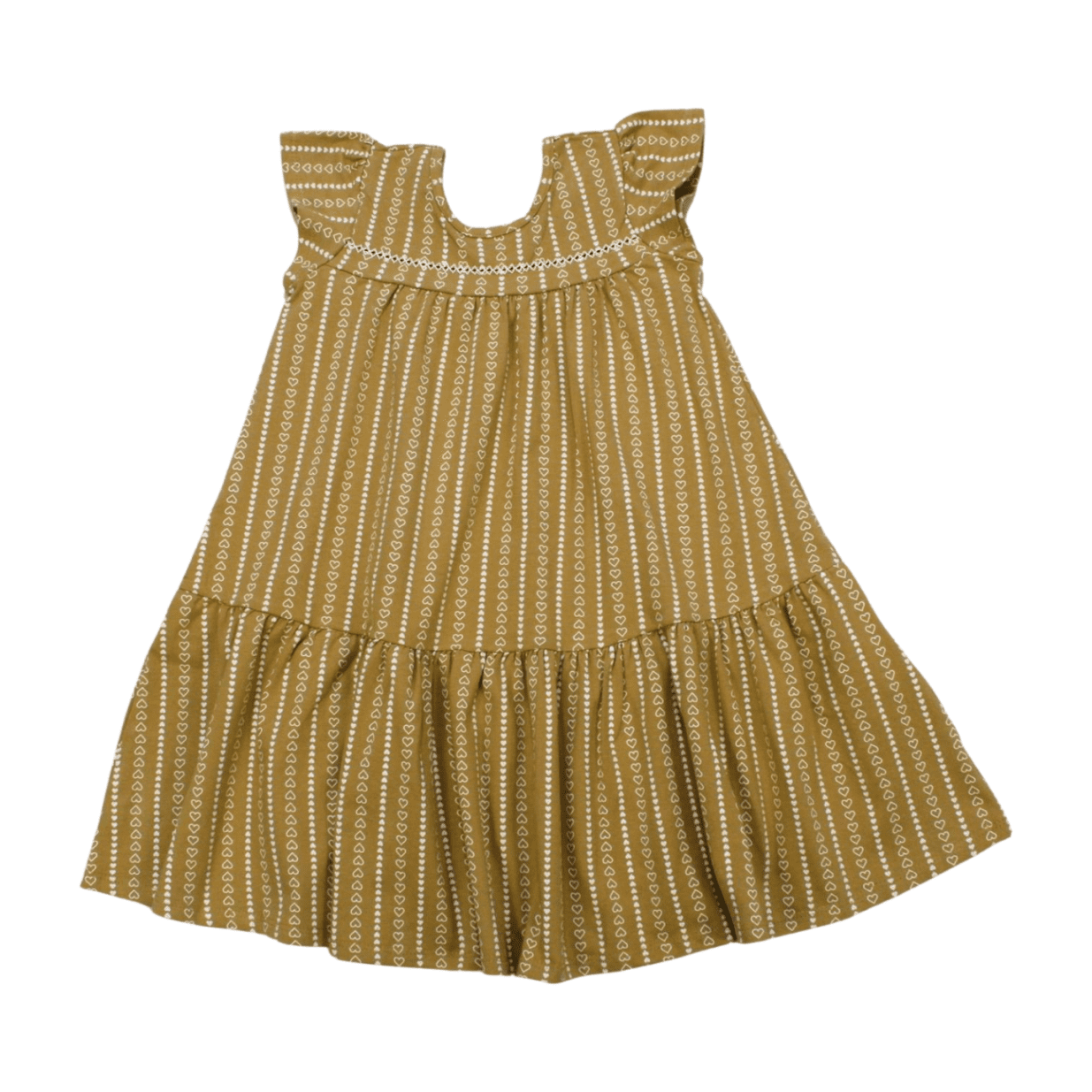 Vestido Manga Curta com Picueta Estampado Corações 2000362 - Milon