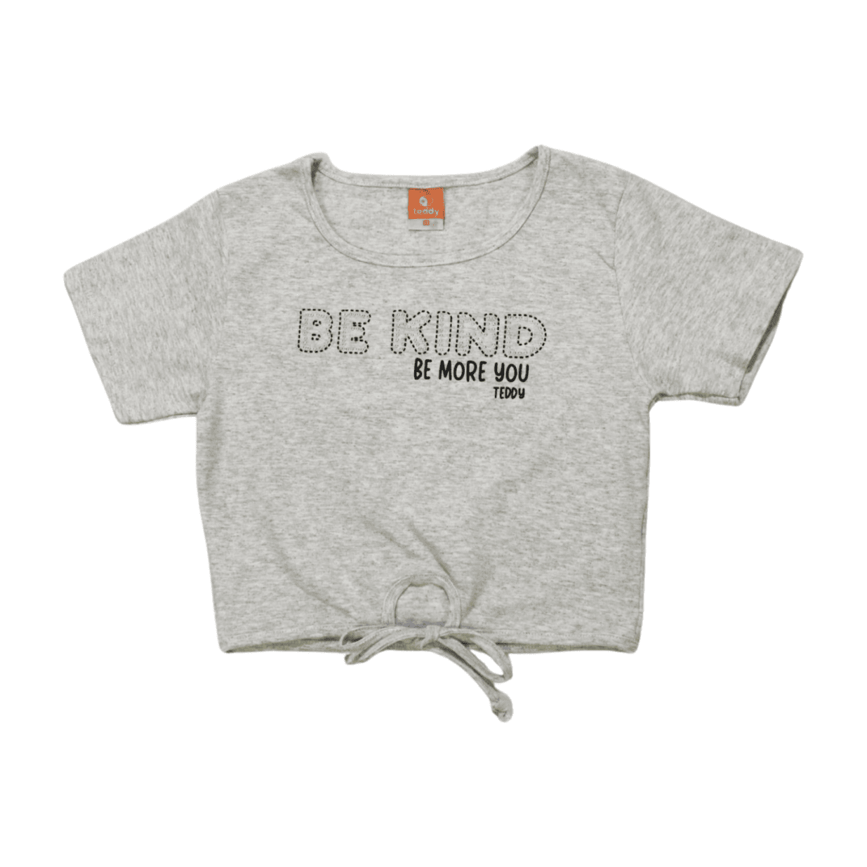 Blusa Cropped Manga Curta de Amarrar Be Kind 17656 - Teddy