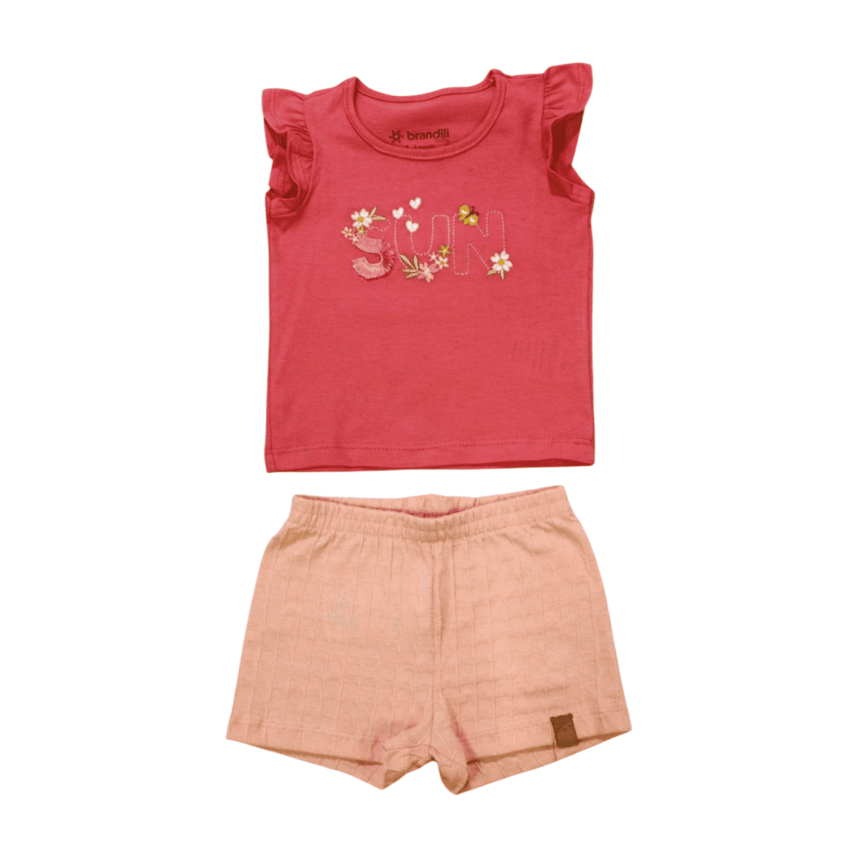 Conjunto Feminino Blusa Bordada e Shorts 26066 - Brandili