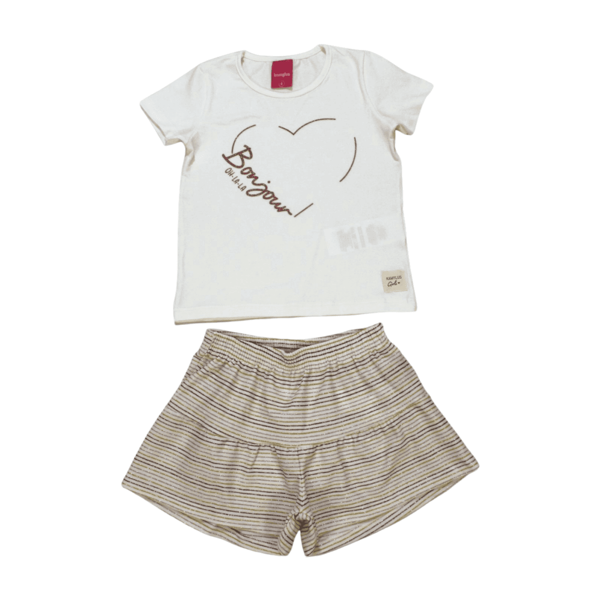 Conjunto Feminino Blusa Estampa Bonjour e Shorts 53753 - Kamylus