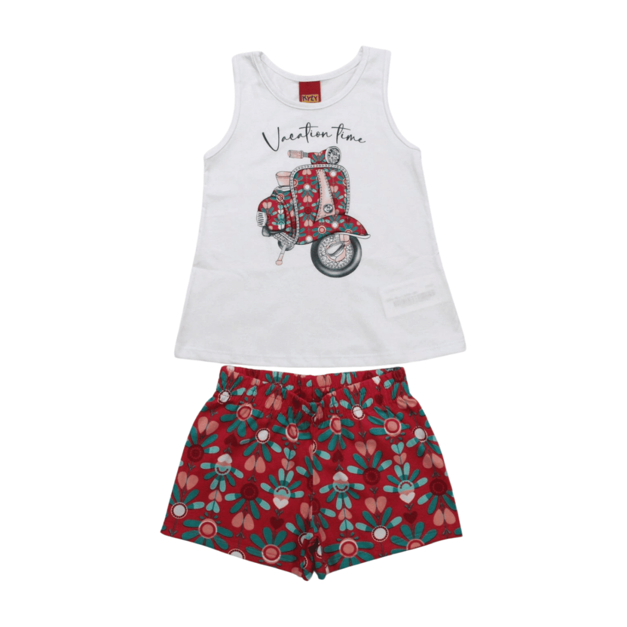 Conjunto Feminino Blusa Estampa Moto e Shorts 1000234 - Kyly