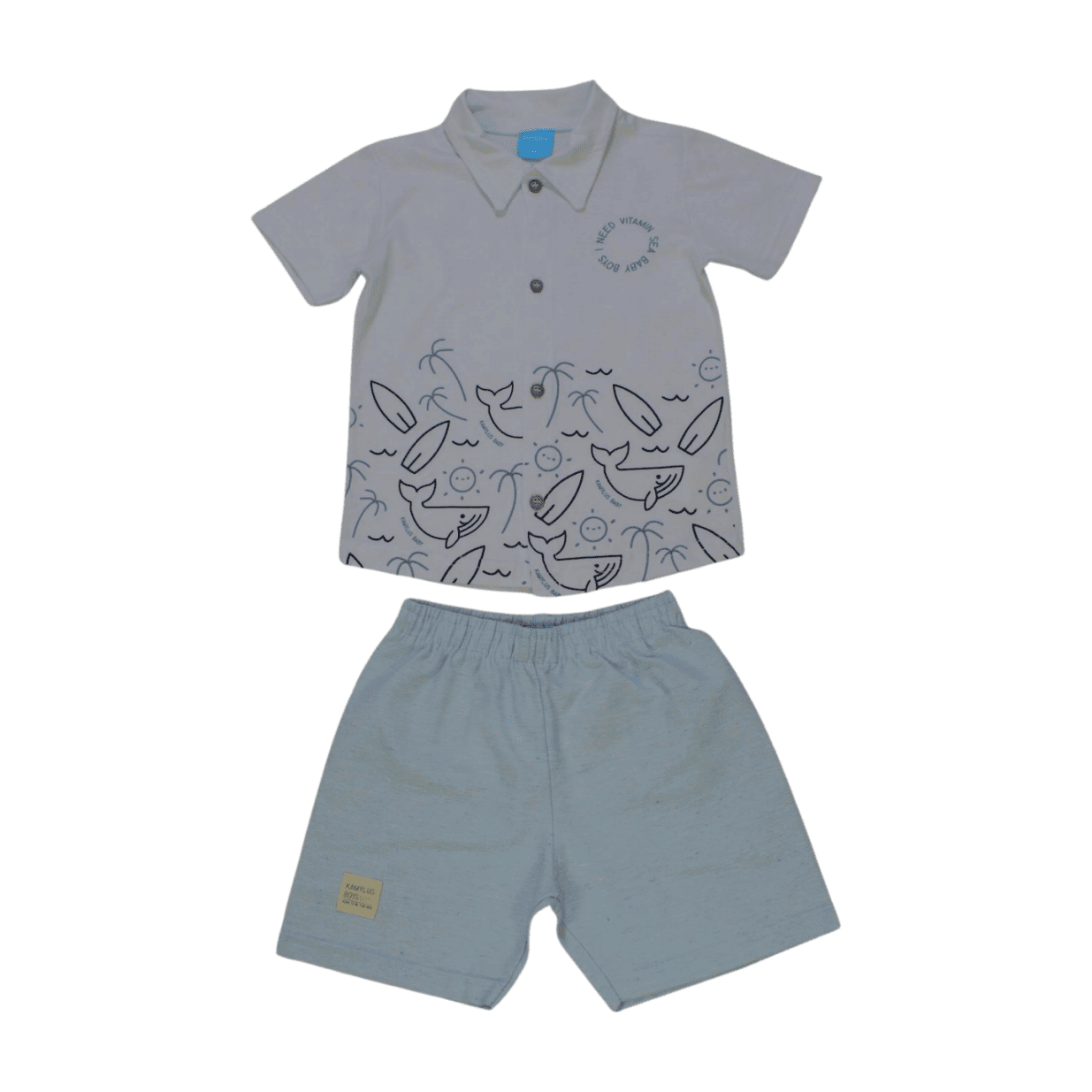 Conjunto Masculino Camisa com Estampa e Bermuda Tecido 43693 - Kamylus