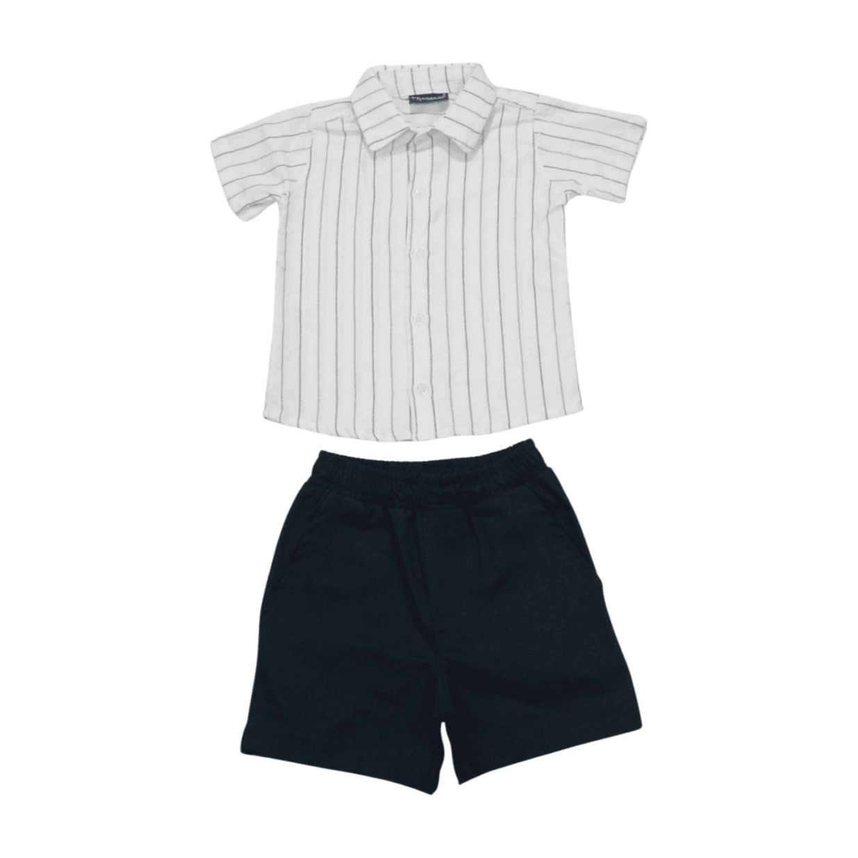 Conjunto Masculino Camisa Listrada e Bermuda Sarja 385494 - Vrasalon