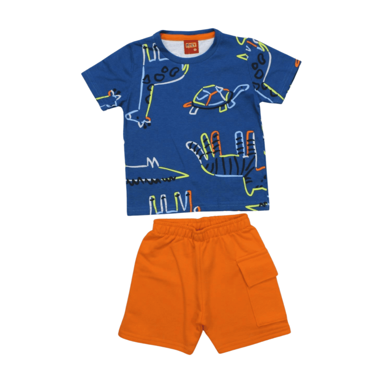 Conjunto Masculino Camiseta Estampada Bichos e Bermuda Moletinho 1000366 - Kyly