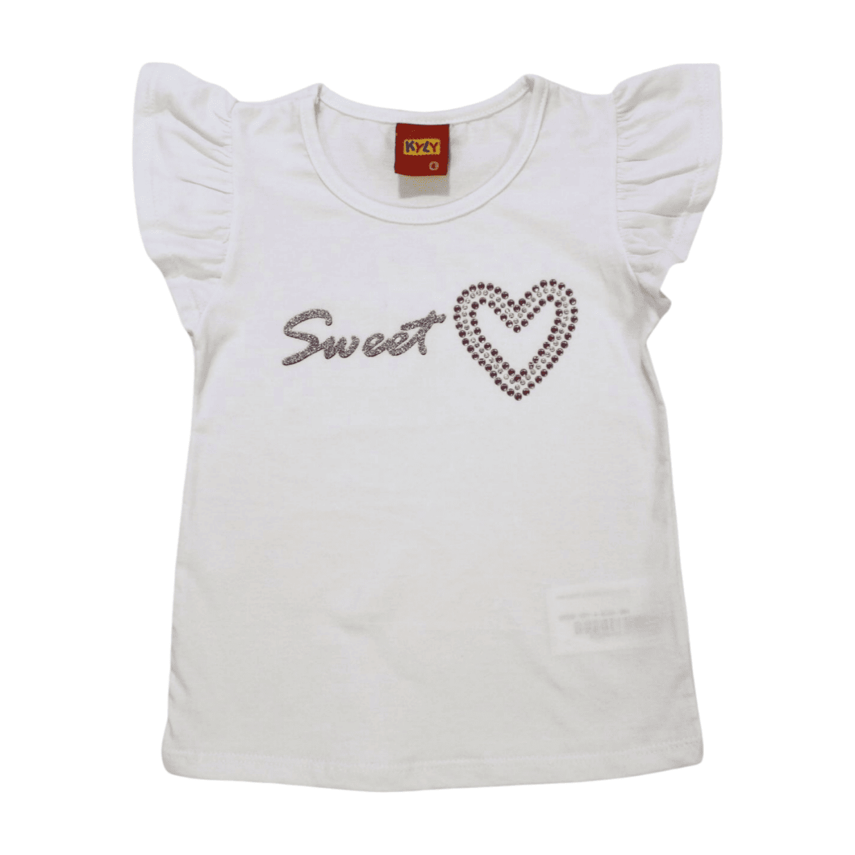 Blusa Manga Curta Estampa Sweet com Strass 1000688 - Kyly