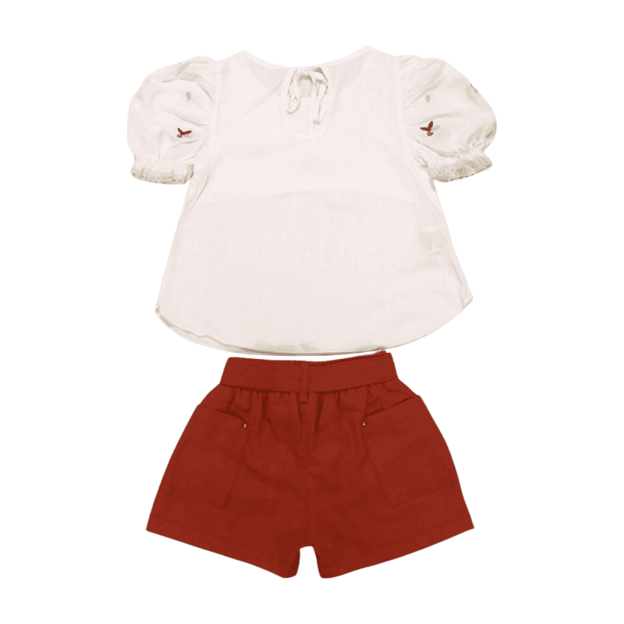 Conjunto Feminino Blusa Bordada e Shorts Linho 2939 - D.Tuiá