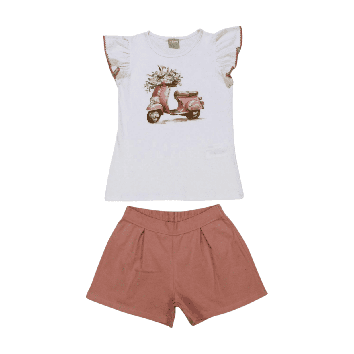 Conjunto Feminino Blusa Estampa Moto e Shorts 2000730 - Milon