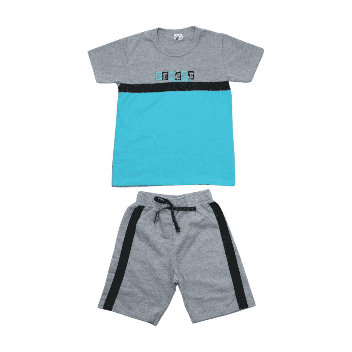 Conjunto Masculino Camiseta Estampa Strect e Bermuda Moletinho 20734 - Visual Radical