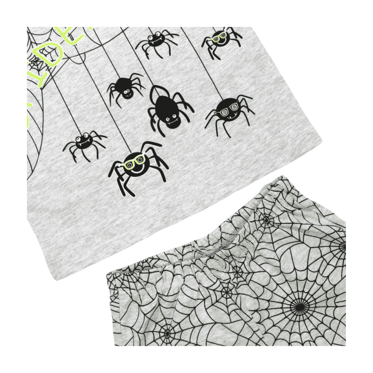 Pijama Curto Masculino Estampa Spider Brilha no Escuro 22295 - Rollu