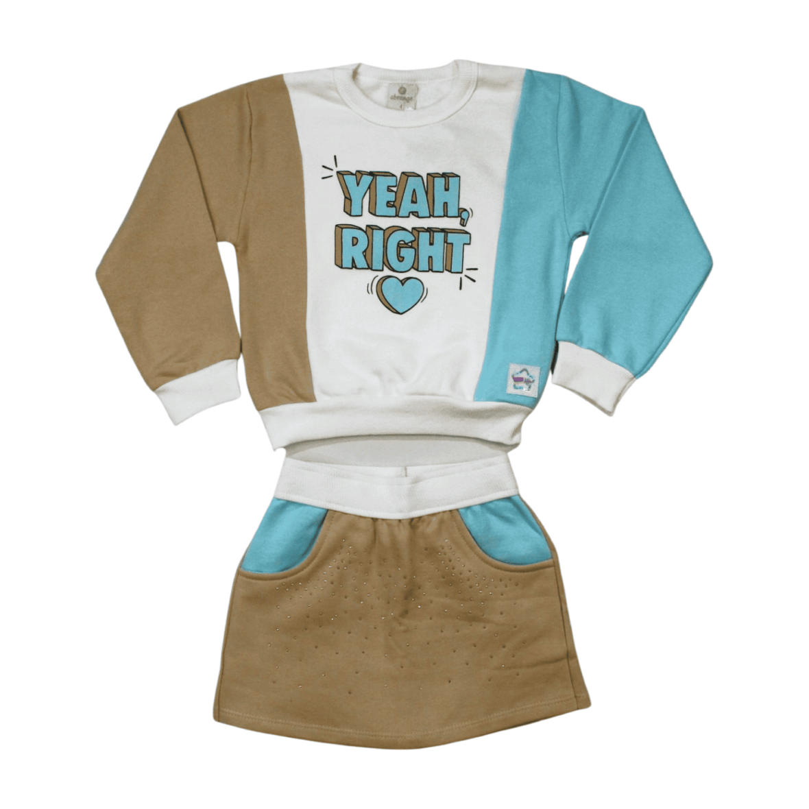 Conjunto Longo Blusa, Shorts Saia em Moletom 11911 – Abrange