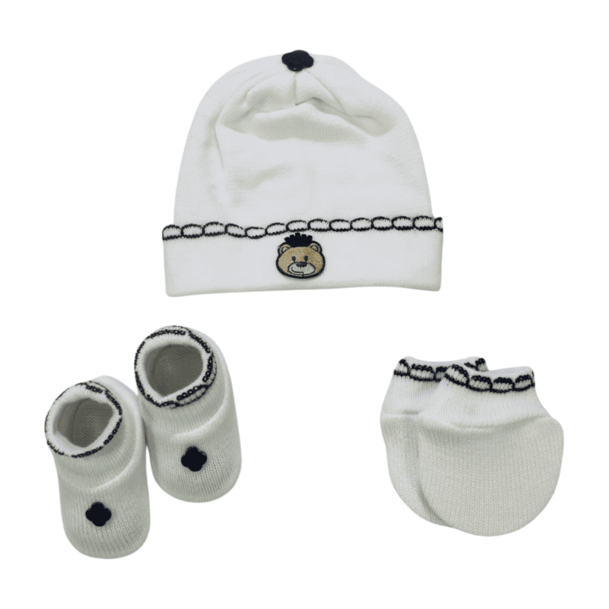 Kit Tricô Luva, Touca e Sapato Aplique 1010 - Tricart