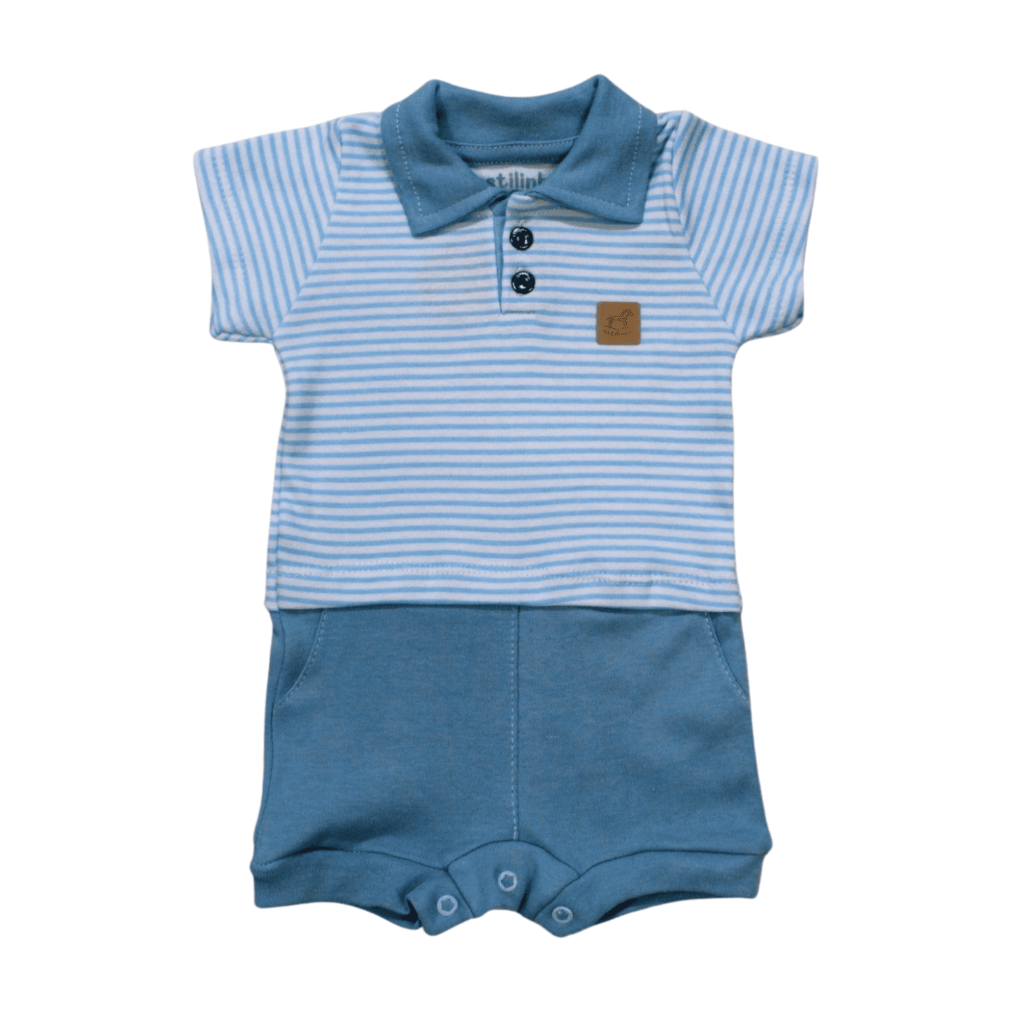 Macacão Curto Masculino Polo Listrado 0201282 - Estilinho