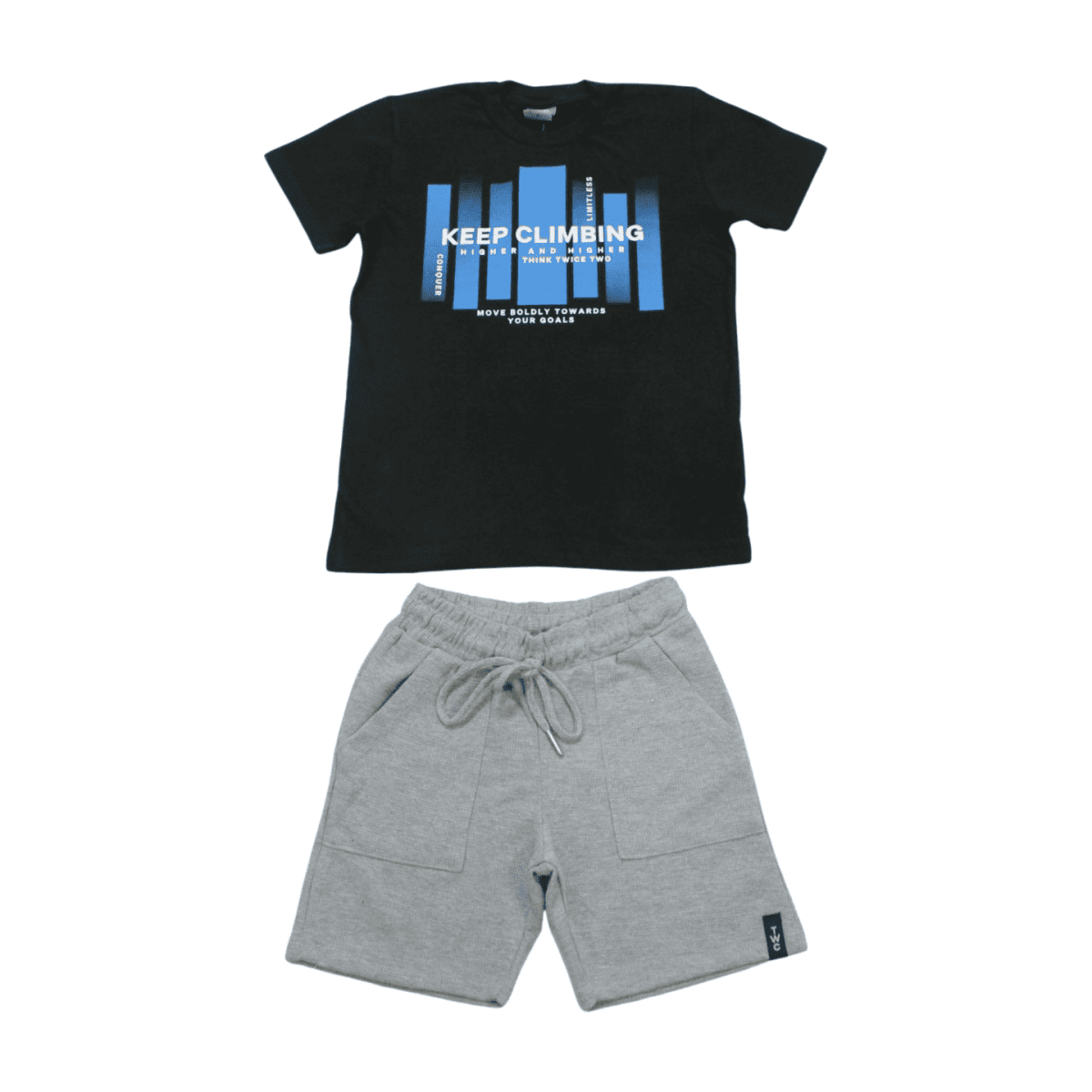 Conjunto Masculino Camiseta Estampa keep e Bermuda Moletinho 22416 - Two Colors