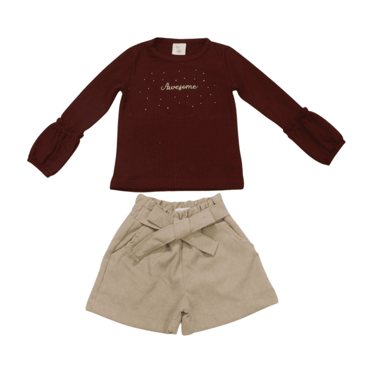 Conjunto Longo Feminino Blusa e Shorts Cotele 37048 - Angerô