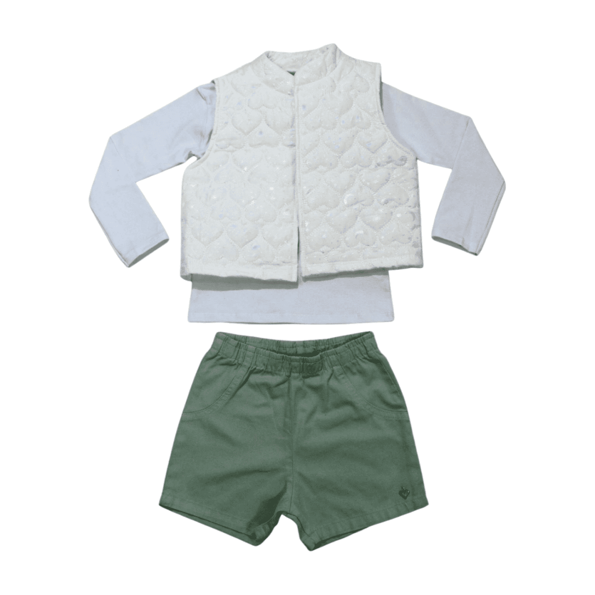 Conjunto Longo Feminino Colete, Blusa e Shorts 3 Peças 11788 - Tiny Joy