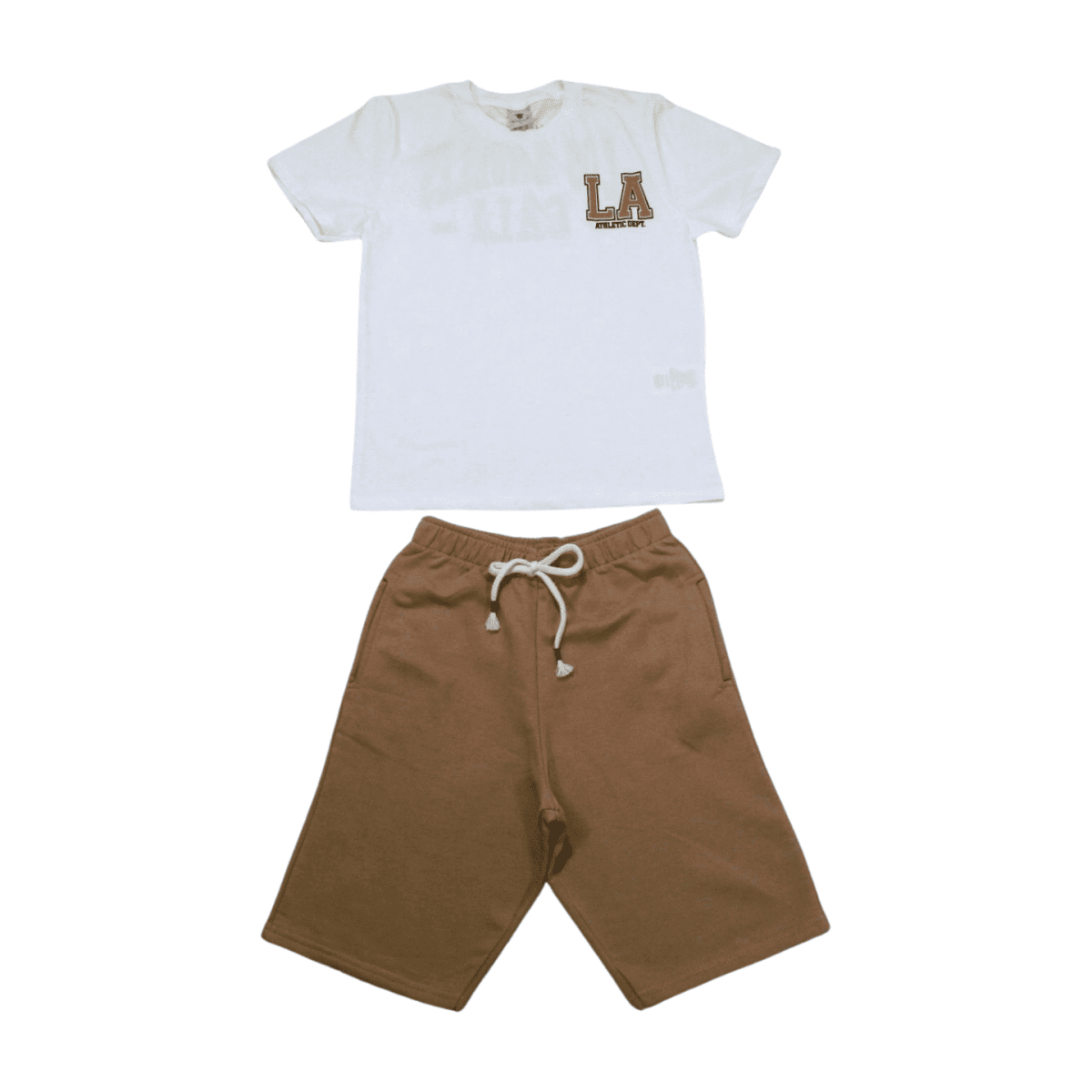 Conjunto Masculino Camiseta Estampa Los Angeles e Bermuda Moletinho 8131 - By Gus