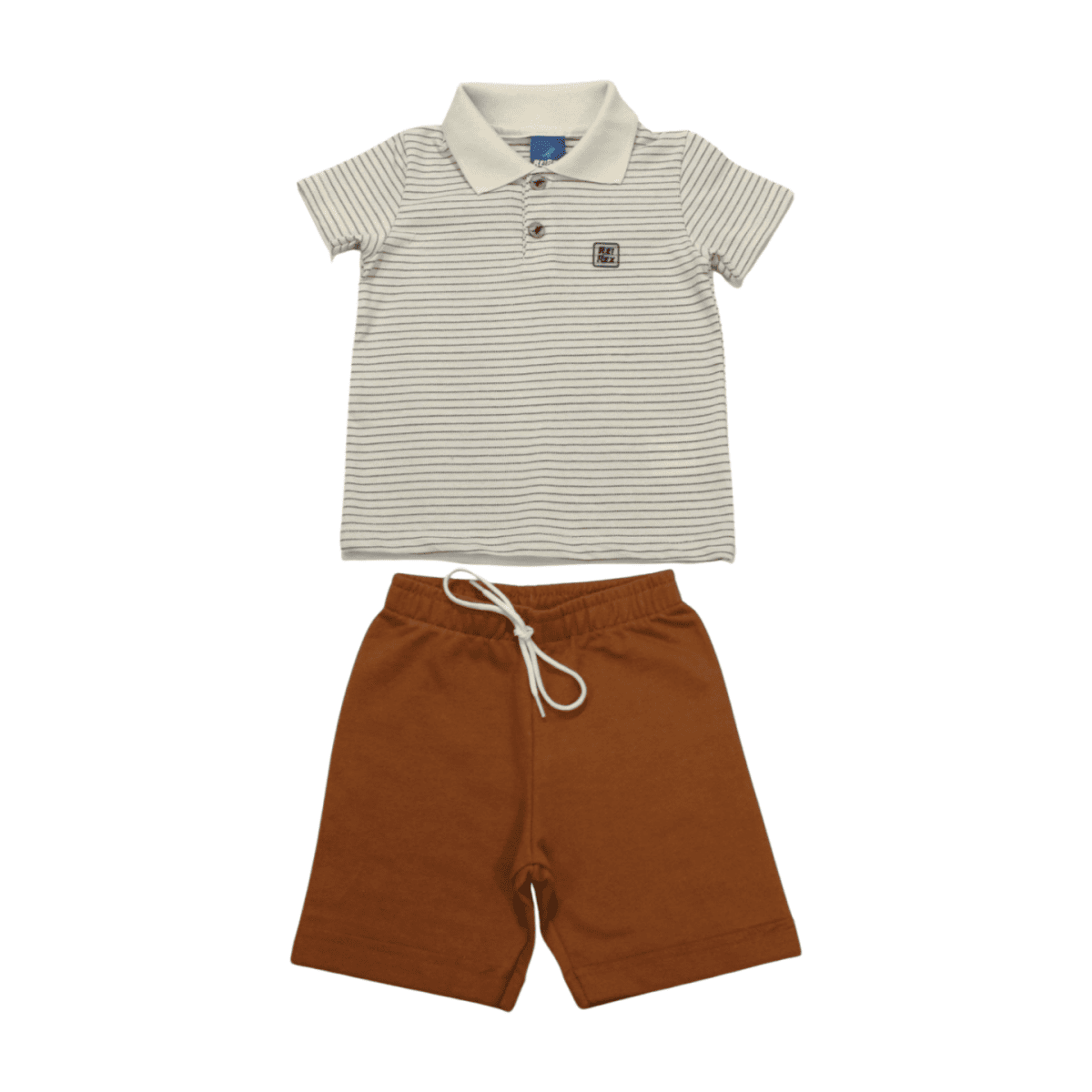 Conjunto Masculino Polo Listrada e Bermuda Moletinho 47031 - Rei Rex