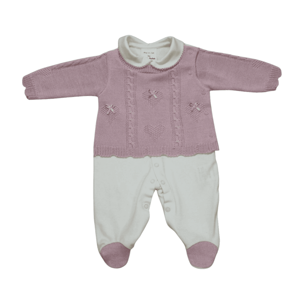 Macacão Suedine Longo com  Tricô Feminino 7581 - Beth Bebê