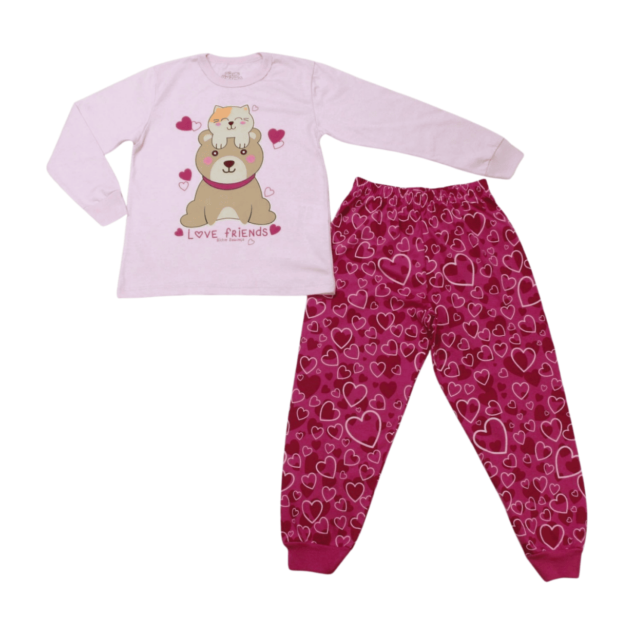 Pijama Malha Longo Estampa Urso Brilha no Escuro 9277 - Bicho Bagunça