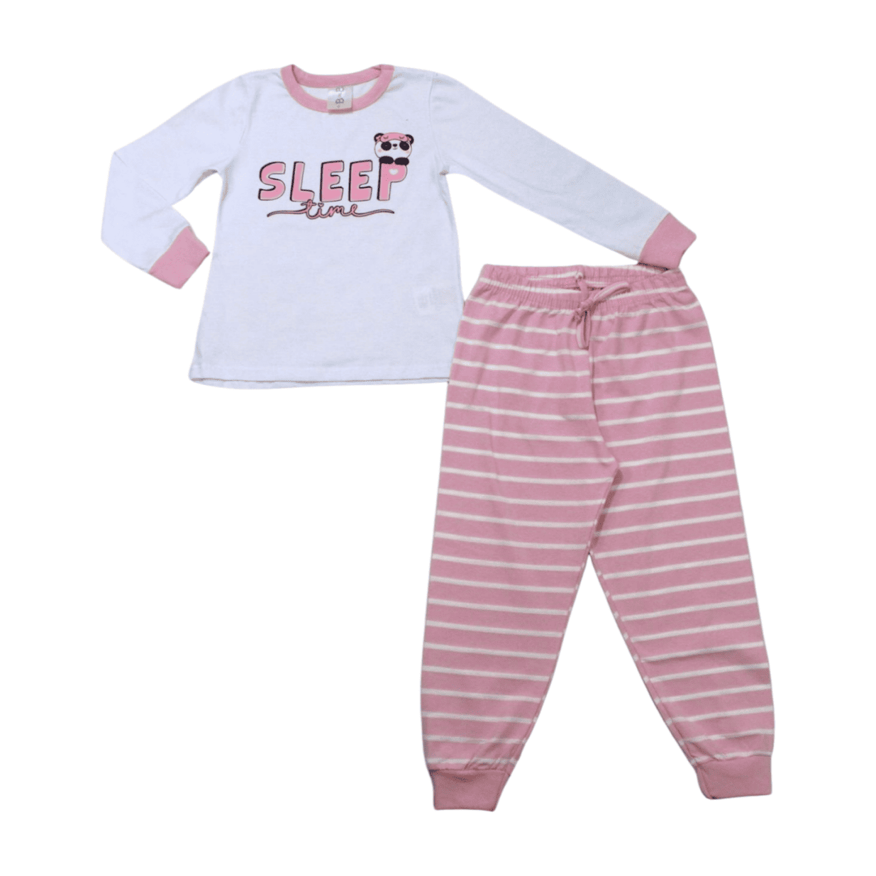Pijama Malha Longo Feminino com Listras 6911 - BconB